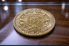 Aztec Sun and Moon Brass Coin Collectible
