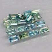 Exotic 3.06ct 24pc single vein blue green Sapphire set