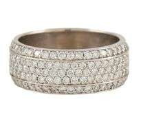 Gents 4.00ctw Pave Diamond Multi Row Eternity Band Ring in 14K