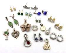 Group lot of Vintage 925 sterling silver charms and earrings