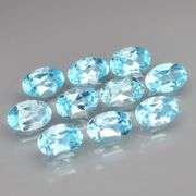 Matched! 10 piece 9.65ct sky blue Topaz set full of glittering flashing!