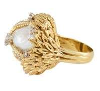 Freshwater Baroque Pearl and 0.50ctw Diamond Cocktail Ring in 18K