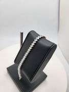 Stunning 14KT White Gold Emerald Cut Lab Diamond Tennis Bracelet, 12.23 CTTW