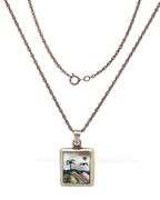 Vintage 925 sterling silver pendant on rope chain necklace