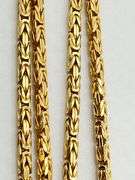 Italian 14KT Yellow Gold Solid 3MM Byzantine Chain Necklace