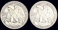 2 Different Walking Liberty Half Dollars: 1929-S & 1934-S
