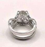 14 Kt White Gold Plate 2 Band Stackable 2.65 Ct Lab Simulated Diamond Ring Set