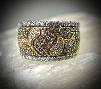 Fascinating Wide 14K White Gold Diamond Band