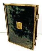 1860 French Velvet Album with Hand Colored Flower Cards