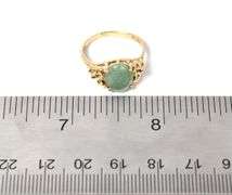Timeless 14K Yellow Gold Jade Gemstone Ring