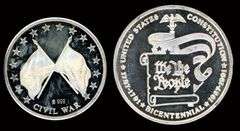 2 Smaller Proof Silver Rounds: Civil War & Constitution Bicentennial