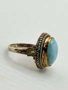 925 Sterling Silver Blue Larimar Ring