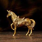 Solid Brass Armored Unicorn Warhorse