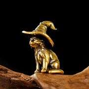Solid Brass Witch Cat