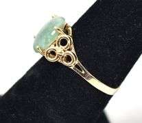 Timeless 14K Yellow Gold Jade Gemstone Ring