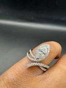 18K White Gold Marquise Cut Diamond Ring of 1.60ct