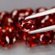 Top red! Untreated! Oval cut! 9.29ct Mozambique Garnet set!!!