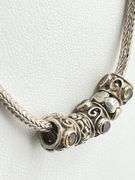 925 Sterling Silver Samuel B Braided Chain With Gemstone Charm Beads Necklace