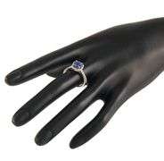 Gabriel & Co. 1.49ct Tanzanite and 0.42ctw Diamond Infinity Halo Straight Ring in 14K