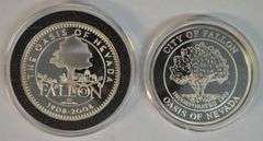 2 City of Fallon 'The Oasis of Nevada' pure 1 Troy Oz Silver in capsules