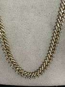 CERTIFIED 14K YELLOW GOLD CUBAN LINK CHAIN  WITH DIAMONDS