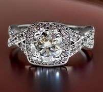 Sparkling 14 Kt White Gold Plate 4.5 Ct Lab Simulated Diamond Ring