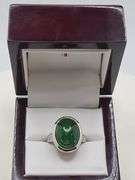 Tsavorite Ring with Baguette Diamonds