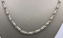 Vintage 925 sterling silver bone link chain necklace