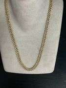 CERTIFIED 14K YELLOW GOLD CUBAN LINK CHAIN  WITH DIAMONDS