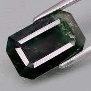 Dramatic! Bi-color 6.09ct black and green Kenyan Sapphire! Heated only!