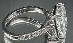 14K White Gold Radiant Cut Lab Diamond Ring of 4.57 Ct