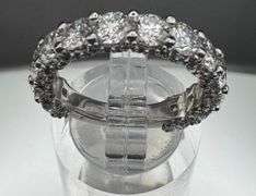 14K White Gold Round Wedding Band and Engagement Ring Set of 12.70