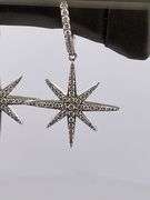 CERTIFIED BRAND NEW 14K WHITE GOLD DIAMOND DANGLE EARRINGS