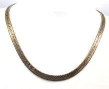 Italian Vintage 925 sterling silver Herringbone chain necklace