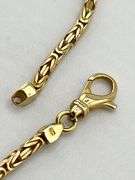 Italian 14KT Yellow Gold Solid 3MM Byzantine Chain Necklace