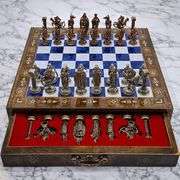 Chess Set with British Army Metal Pieces