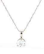 14kt White gold lab grown diamond pendant on chian