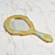 Florentine Wood Oval Hand Mirror, Made in Italy