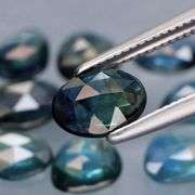 Heated only! 5.21 carats of rose cut blue and green Sapphires!