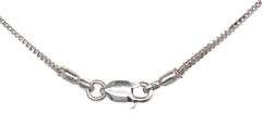 18kt White gold 2 tone Green and white CZ teardrop pendant on chain