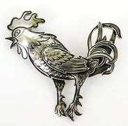 Kit Carson Sterling Rooster Pin