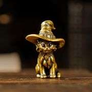 Solid Brass Witch Cat