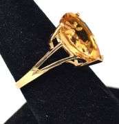 Sparkling 10K Yellow Gold Citrine Gemstone Ring