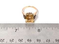 Beautiful 14K Yellow Gold Citrine and Diamond Ring