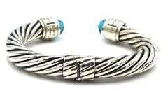 David Yurman 10mm blue topaz cuff bangle