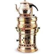 Engraved Copper Samovar with Teapot