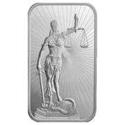 Collection of 5 Lady Justice 1 oz Kinesis Silver Bars, .999 Fine