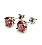 Dazzling 18 Kt White Gold 2 Ctw Pink Simulated Diamond Earrings
