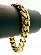 Huge 14 Kt Yellow Gold Plate Monogramed Initial " K" Curb Link Bracelet