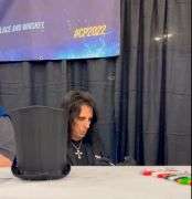 Alice Cooper Autographed Tophat Full Sketch & Display Stand Exact Video Proof